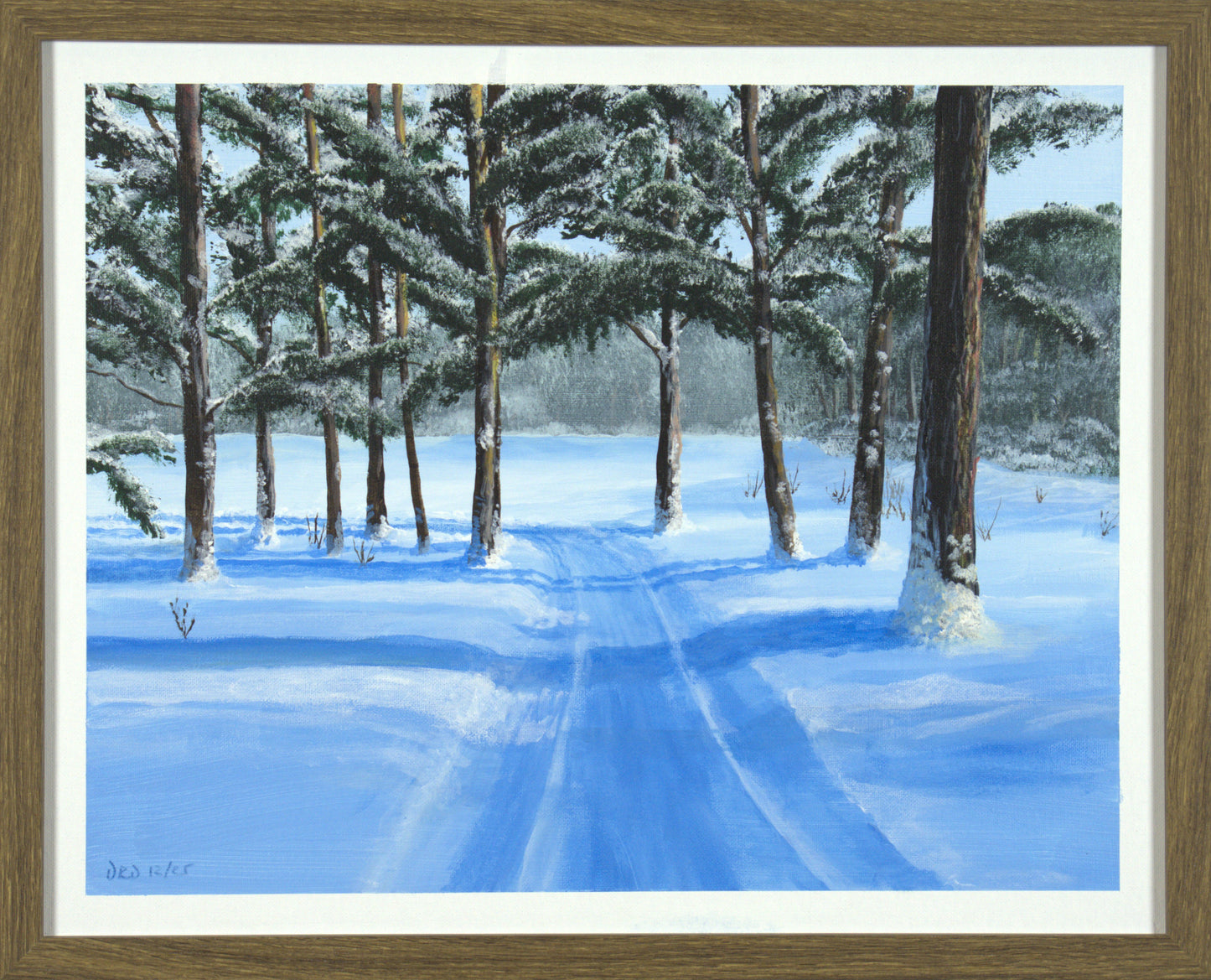 Snowy Road - 20"x16" on Canvas Board
