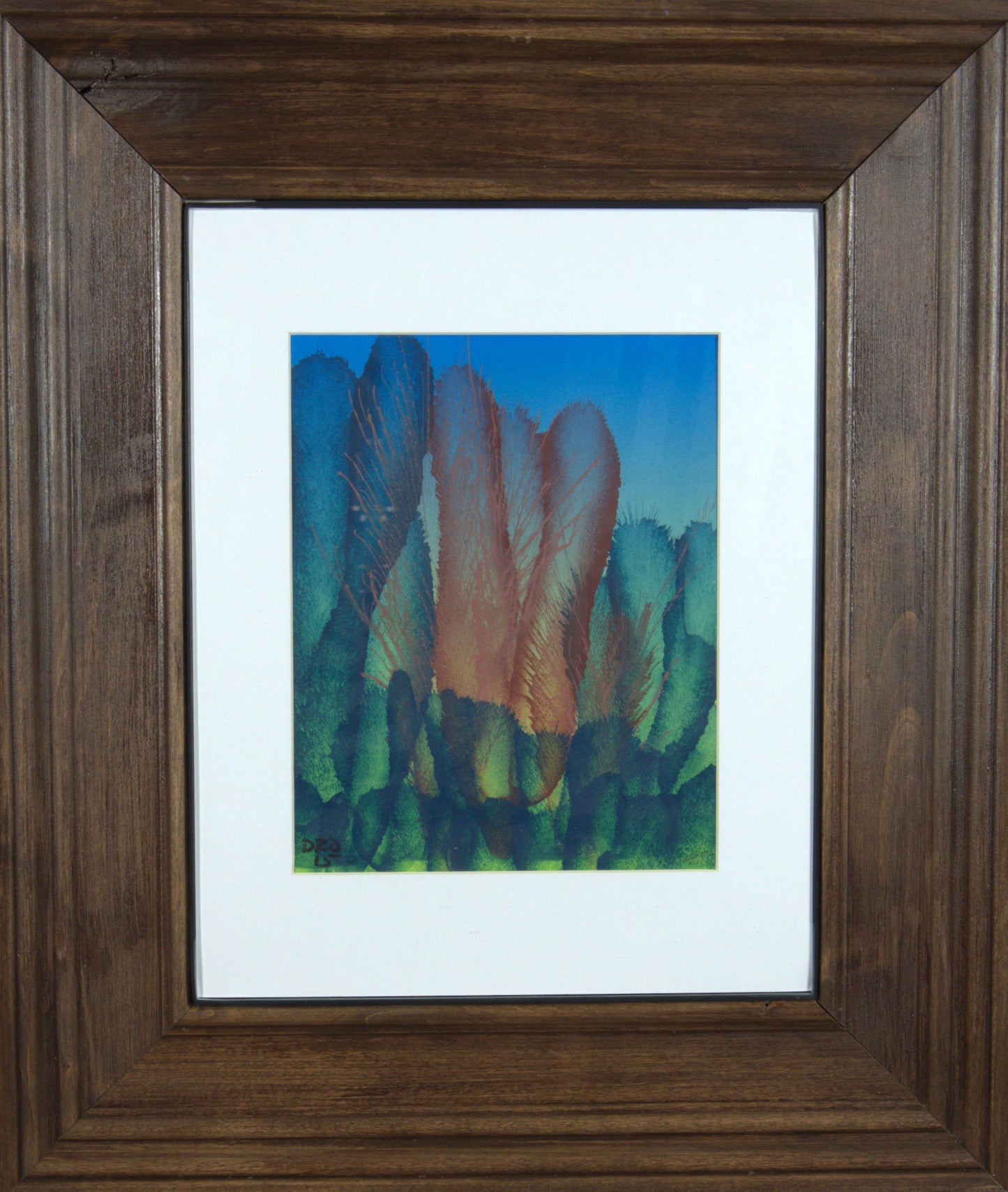 Arcturus - 7.5"x9.5” Original Tempera Painting on Poster Paper in 18”x21.25” Custom Wooden Frame