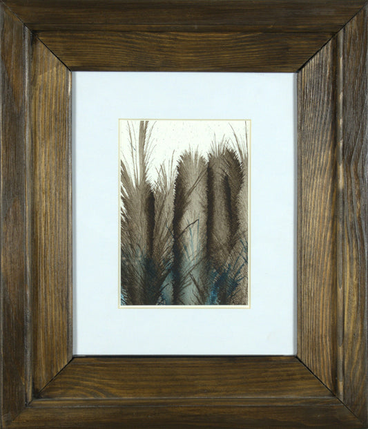 Fomalhaut - 4.5"x7” Original Tempera Painting on Poster Paper in 13”x15” Custom Wooden Frame