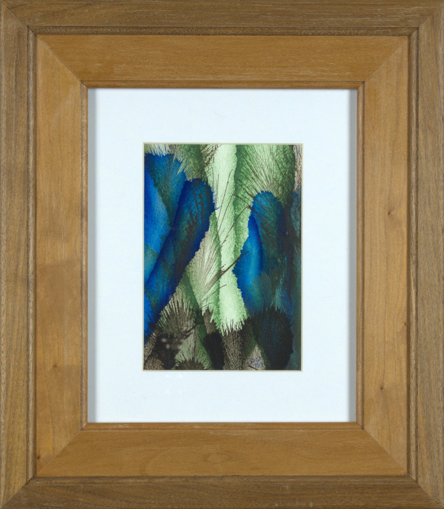 Mizar - 4.5"x6.5” Original Tempera Painting on Poster Paper in 12.5”x14.25” Custom Wooden Frame