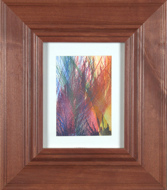 Shaula - 4.5"x6.5” Original Tempera Painting on Poster Paper in 13.5”x15.5” Custom Wooden Frame