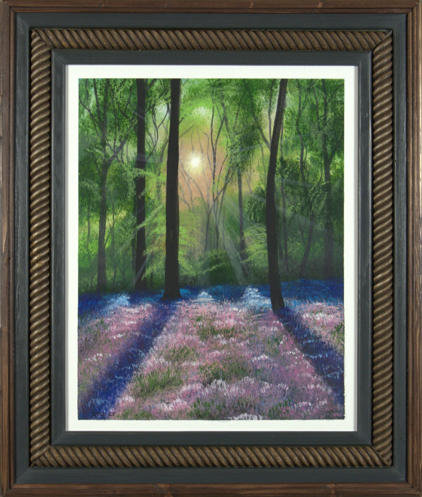 Spring Meadow - 16”x20” Original Acrylic Painting on Canvas Board in 19.5”x31.5” Custom Wooden Frame