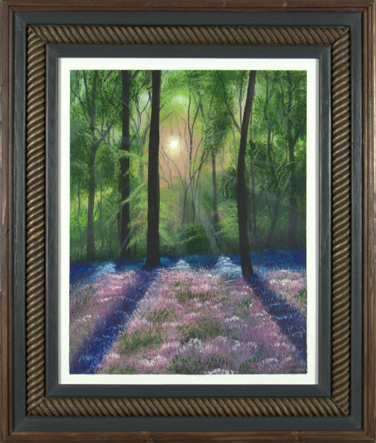Spring Meadow - 16”x20” Original Acrylic Painting on Canvas Board in 19.5”x31.5” Custom Wooden Frame