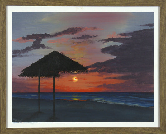 Sunset Beach - 20"x16" on Canvas Board