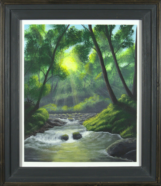Where HE Sleeps - 19.75”x23.75” Original Acrylic Painting on Canvas Board in 25.25”x29.25” Custom Wooden Frame